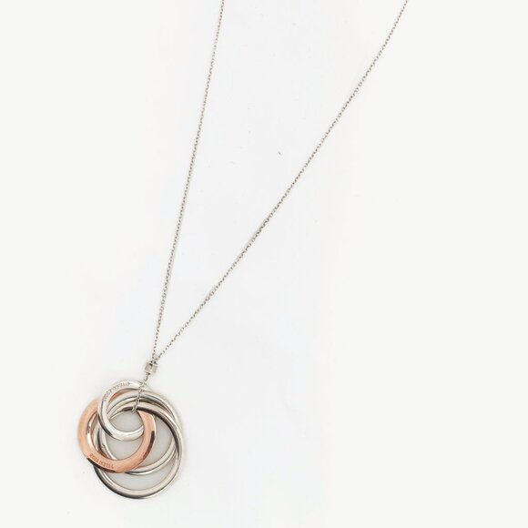 Tiffany & Co. Interlocking Circles Sterling Silver & Rubedo Pendant Necklace - Picture 2 of 6